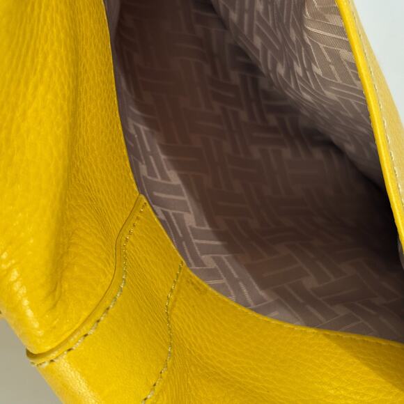 Cole Haan Yellow Pebble Leather Crossbody Bag Swingpack Adjustable Strap Handbag - Picture 5 of 9
